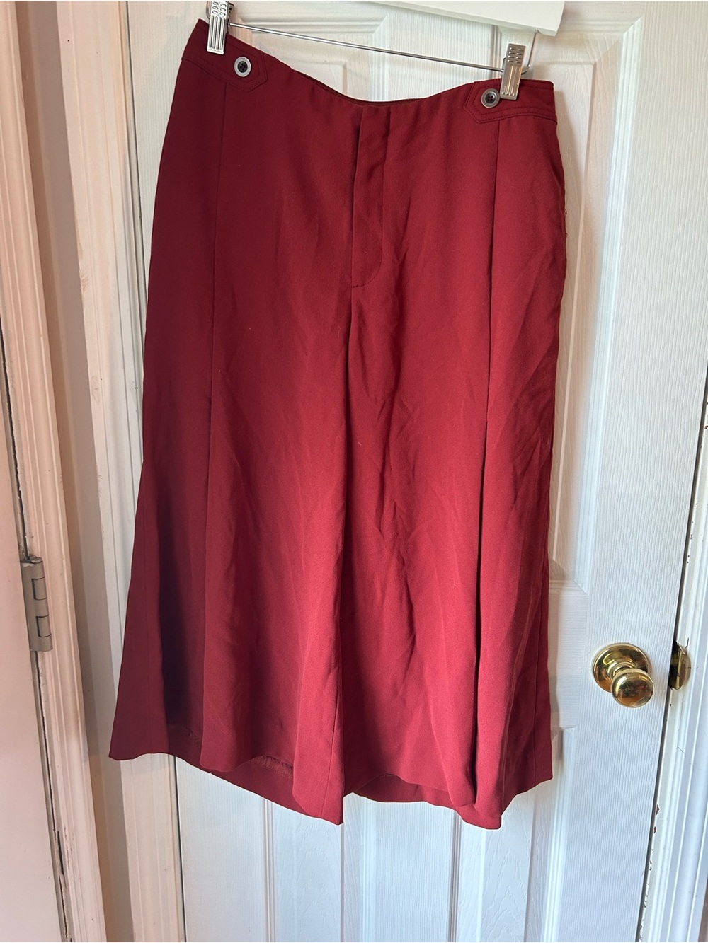 Anthropologie Burgundy Wide Leg Culottes